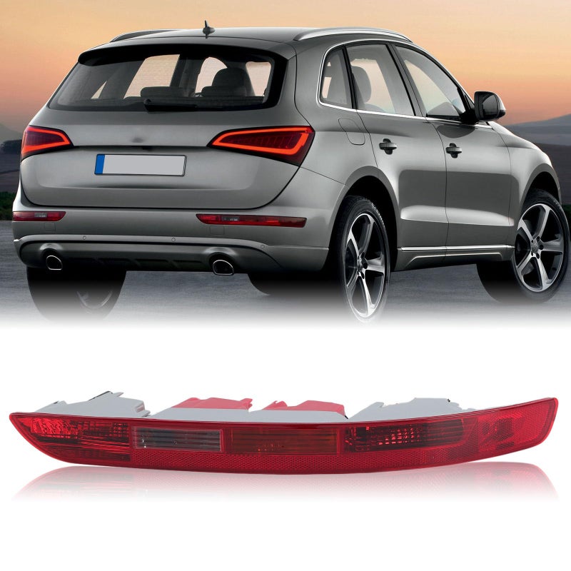 Clidr Rear Bumper Tail Light Lamp for Audi Q5 2009-2015 Rear Bumper Reflector Lower Tail Lights Replace 8R0945096 Passenger Side (Right) - Image 1